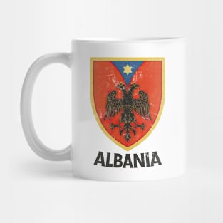 Albania / Faded Vintage Style Eagle Crest Design Mug